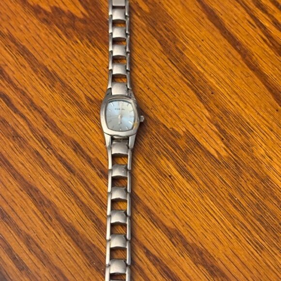 Fossil 2 Ladies Silver-Tone Watch Stainless Steel Back 6.5" ES9596 - Picture 1 of 8